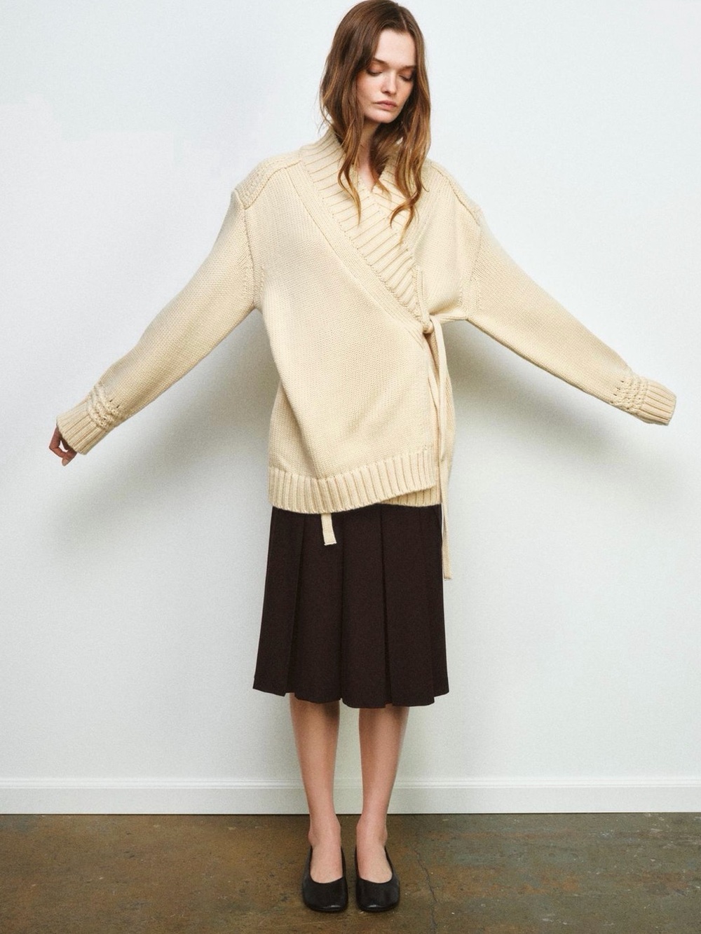 Zara KNIT KIMONO WRAP JACKET